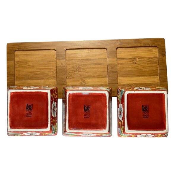 Tabletops Lifestyles Villa Antiqua 4-Piece Hand-Painted Condiment Set - Picture 3 of 8